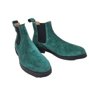 RAKOH Suede All Day Chelsea Boots 39 Lolo Green Handcrafted Italian Leather $450